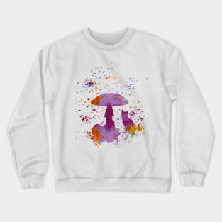 Cat and Mushroom Crewneck Sweatshirt